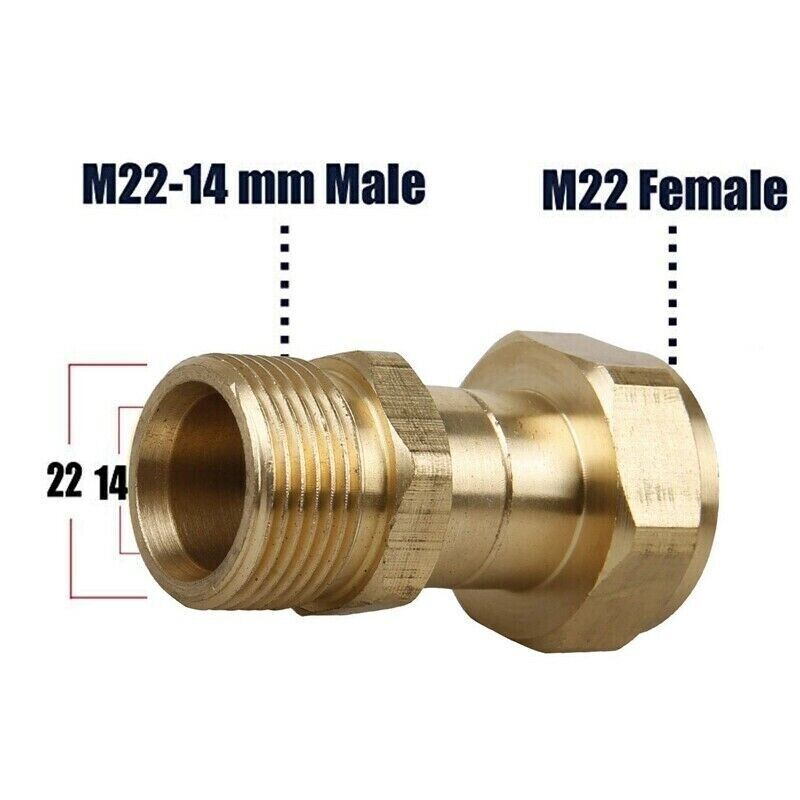 M22 14mm Thread Pressure Washer Swivel Joint,Ki Nk Free Connector Hose Fitting