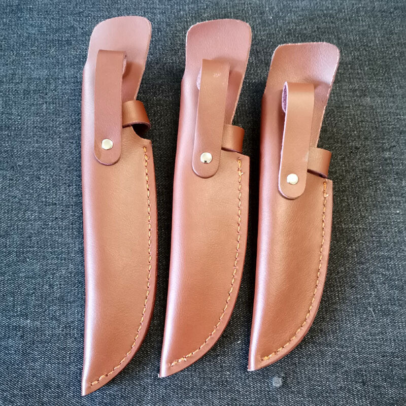 Portable Cowhide Leather Straight Knife Sheath Pouch Cover For Fixed Blade Cover