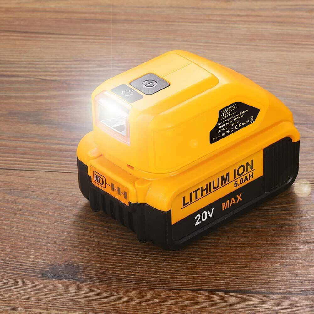 USB TypeCAdapter for DEWALT 14.4V to 20V MAX XR Lithium Battery LED Work Light