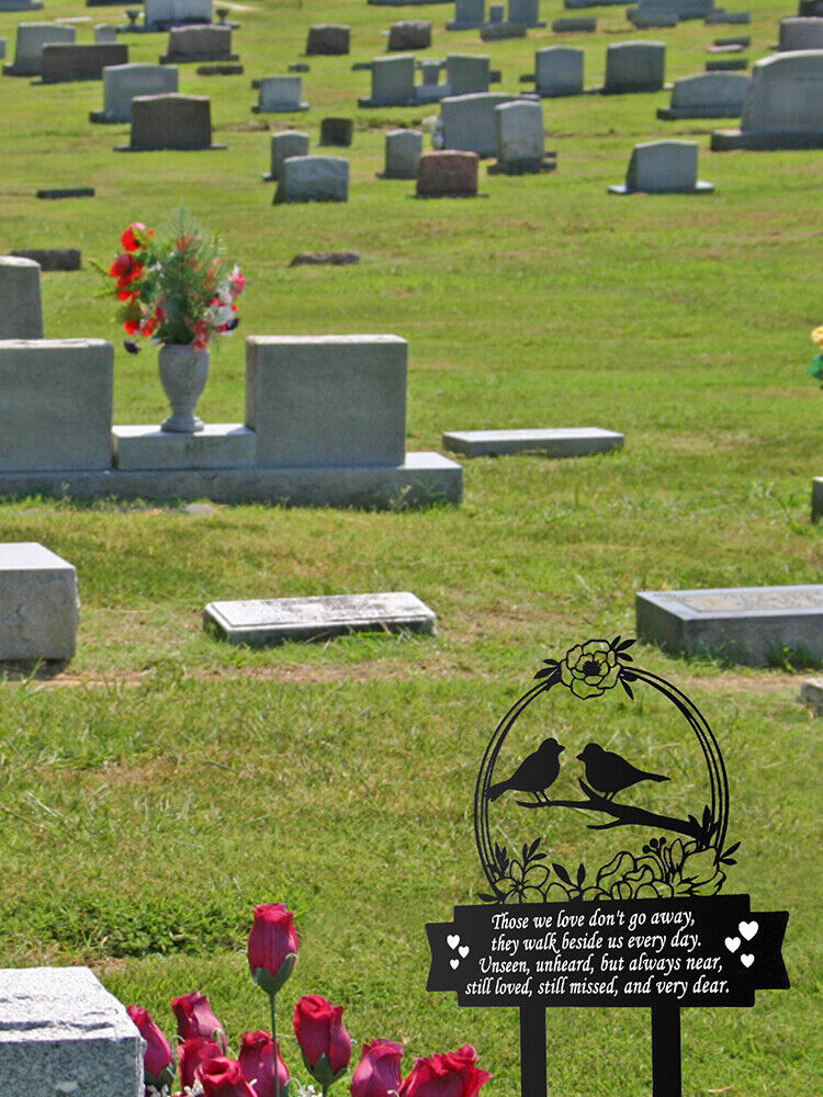 Memorial Stakes Rust-proof Metal Memorial Grave Markers Sympathy Bird