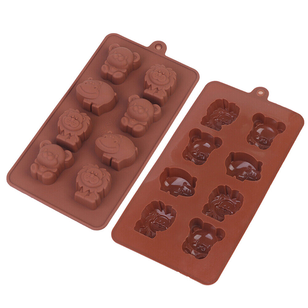 Safari Animals Chocolate Mould Ice Tray Silicone Jelly Cookie Cake Baking Mold