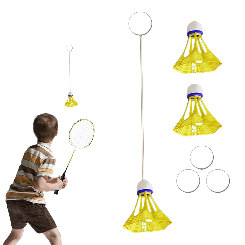 Badminton Rebound Trainer Elastic Badminton Trainer Set with 3 Luminous Balls