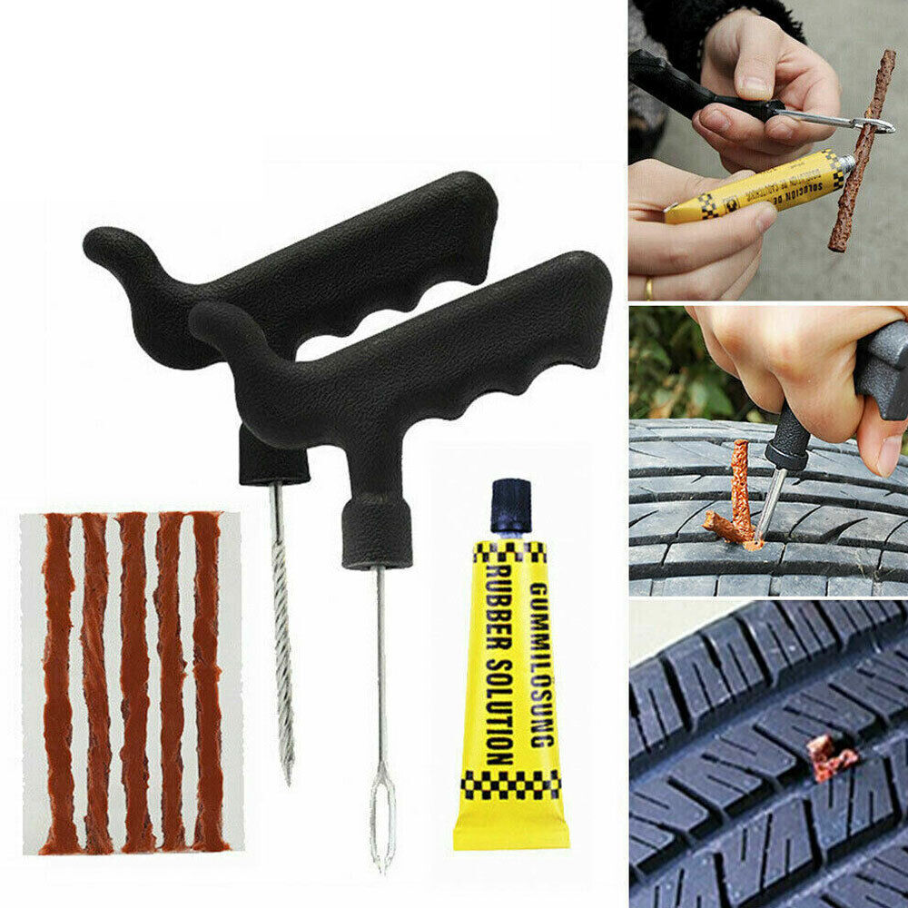 Tire Repair Kit Tyre Puncture Tubeless Tools Emergency Bike Motorcycle Car #T