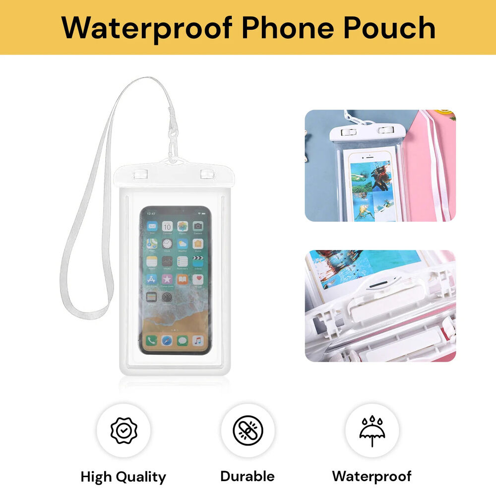 2pcs Universal Waterproof Case Bag IPX8 Floating Phone Pouch Case Dry Bag Underwater