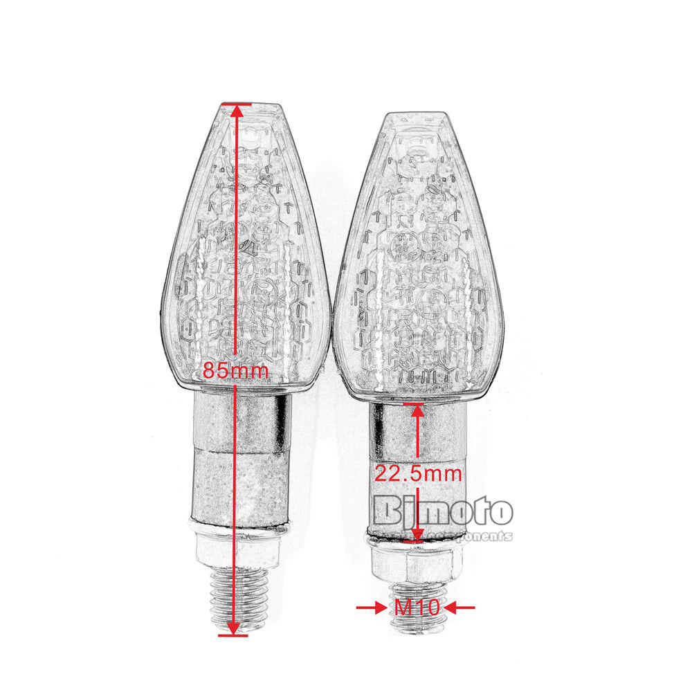 2X Motorcycle Indicators LED Turn Signal Flowing Water Light Universal Amber