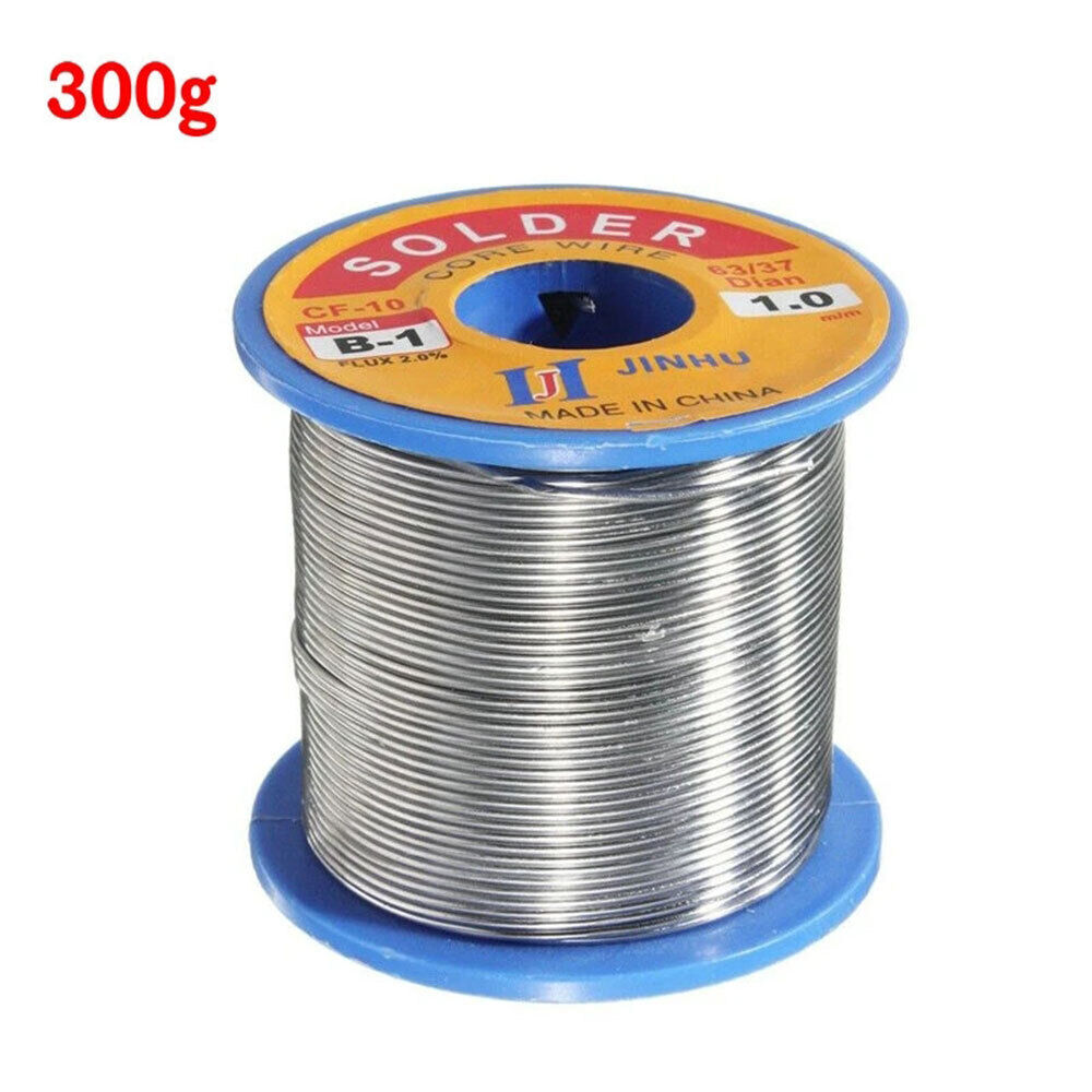 300g 1-2mm Tin Lead Wire Reel Soldering Solder Fluxed Core Electronics Lead Flux