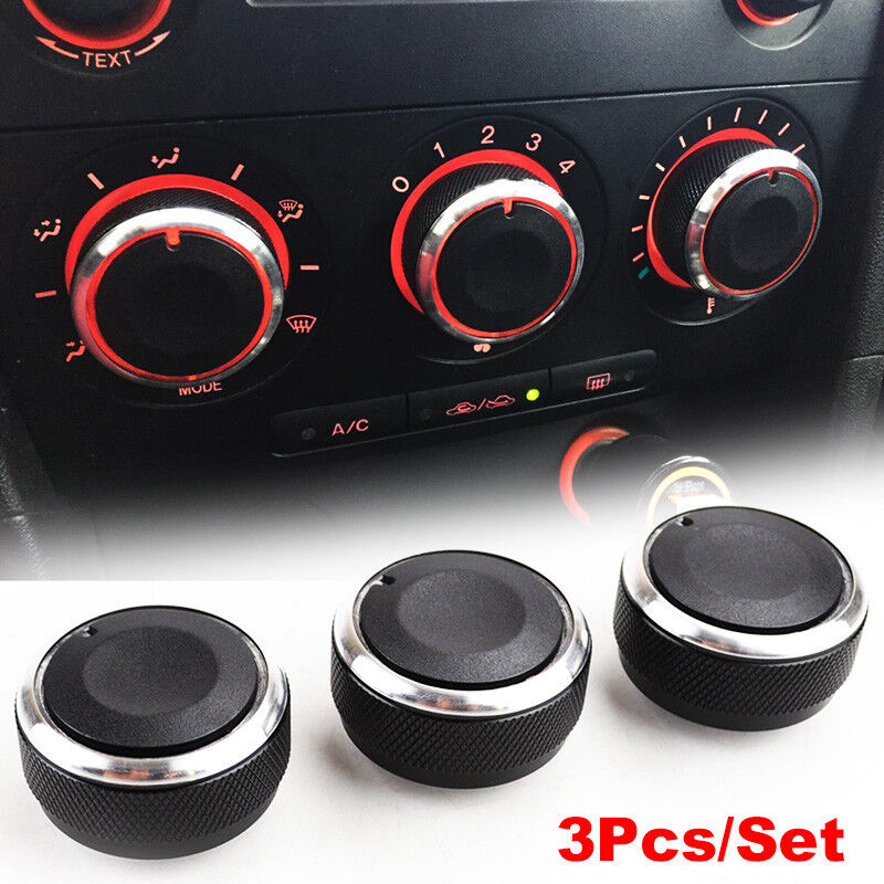 3Pcs FITFOR MAZDA 3 M3 SWITCH KNOB HEATER CLIMATE CONTROL BUTTON DIALS A/C COVER