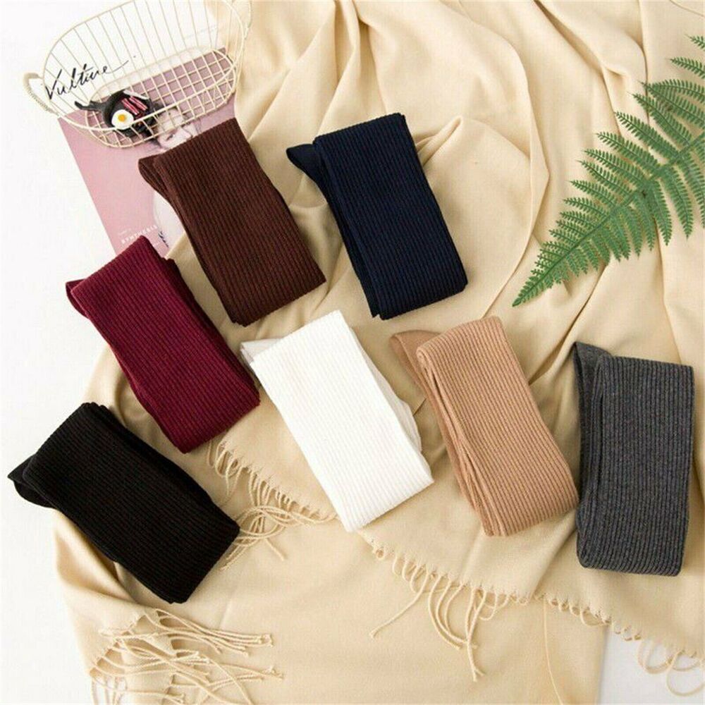 Warm Thigh High Socks Women Solid Color Over knee Long Boot Knitted Cable Knit