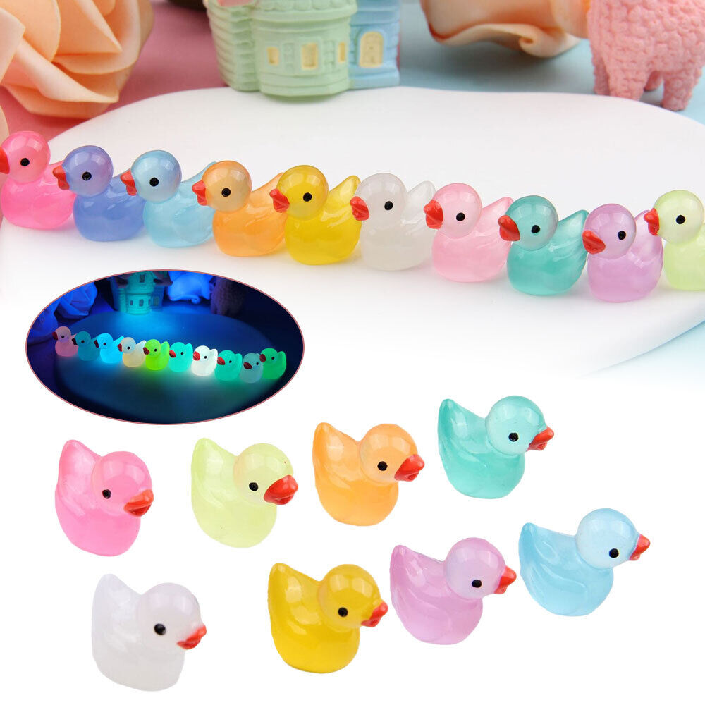 Mini Resin Ducks Luminous Tiny Ducks Miniature Duck Glow in the Dark #T