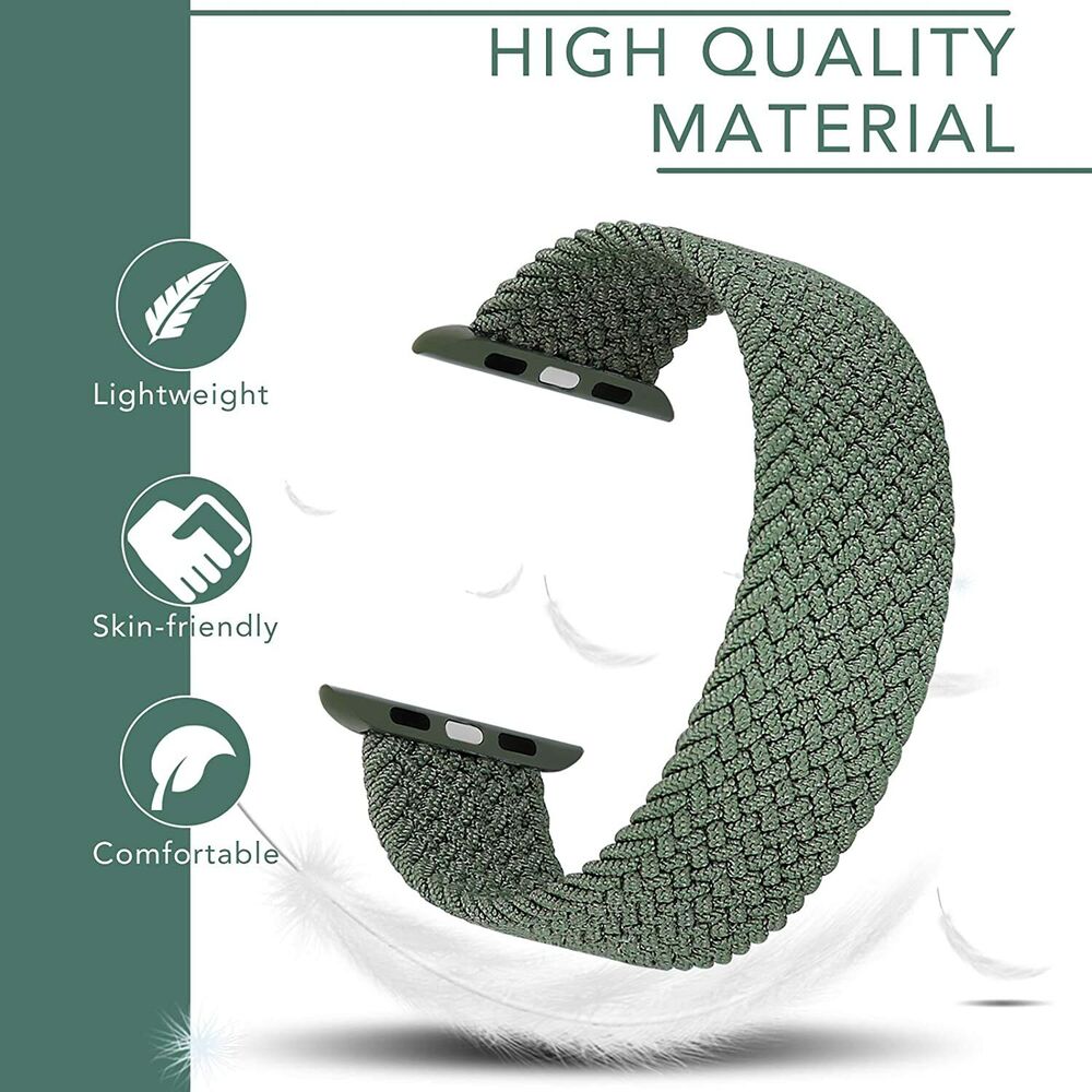 For Apple Watch Band Series 8 7 6 5 SE Nylon Braided Solo Loop Strap 41 42 44 45