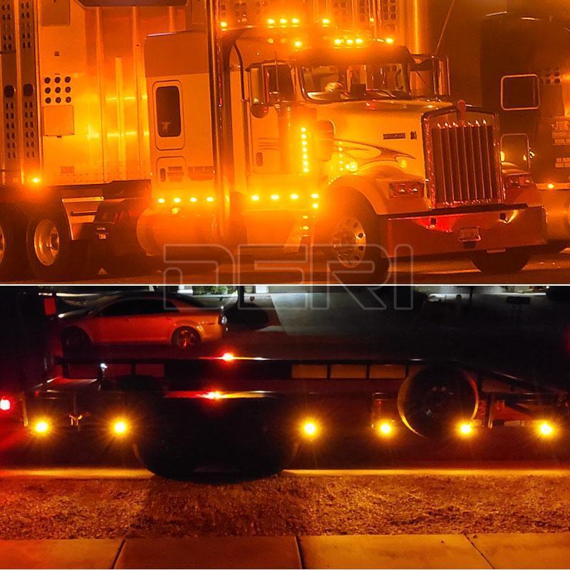 4x 12V 24V Amber 8 LED Truck Side Marker Light Clearance Lamps Trailer RV Lamp