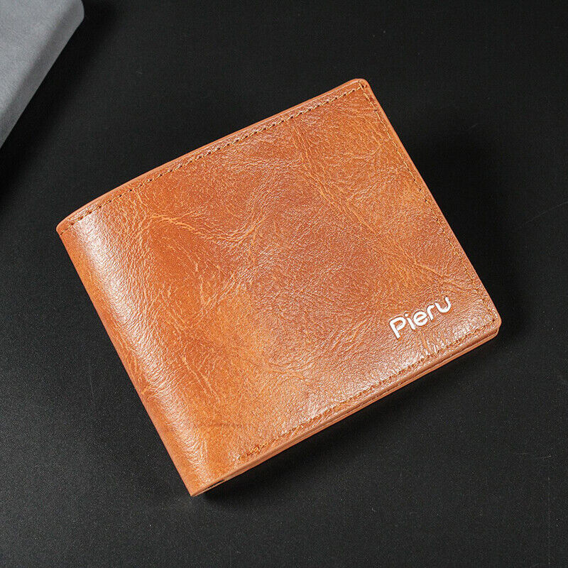 Men's Leather Bifold ID Card Holder Purse Wallet Billfold Handbag Slim Clutch