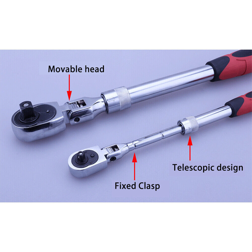 1/4" 3/8'' 1/2'' Flex Head Socket Ratchet Wrench Extendable Ratchet Auto Repair