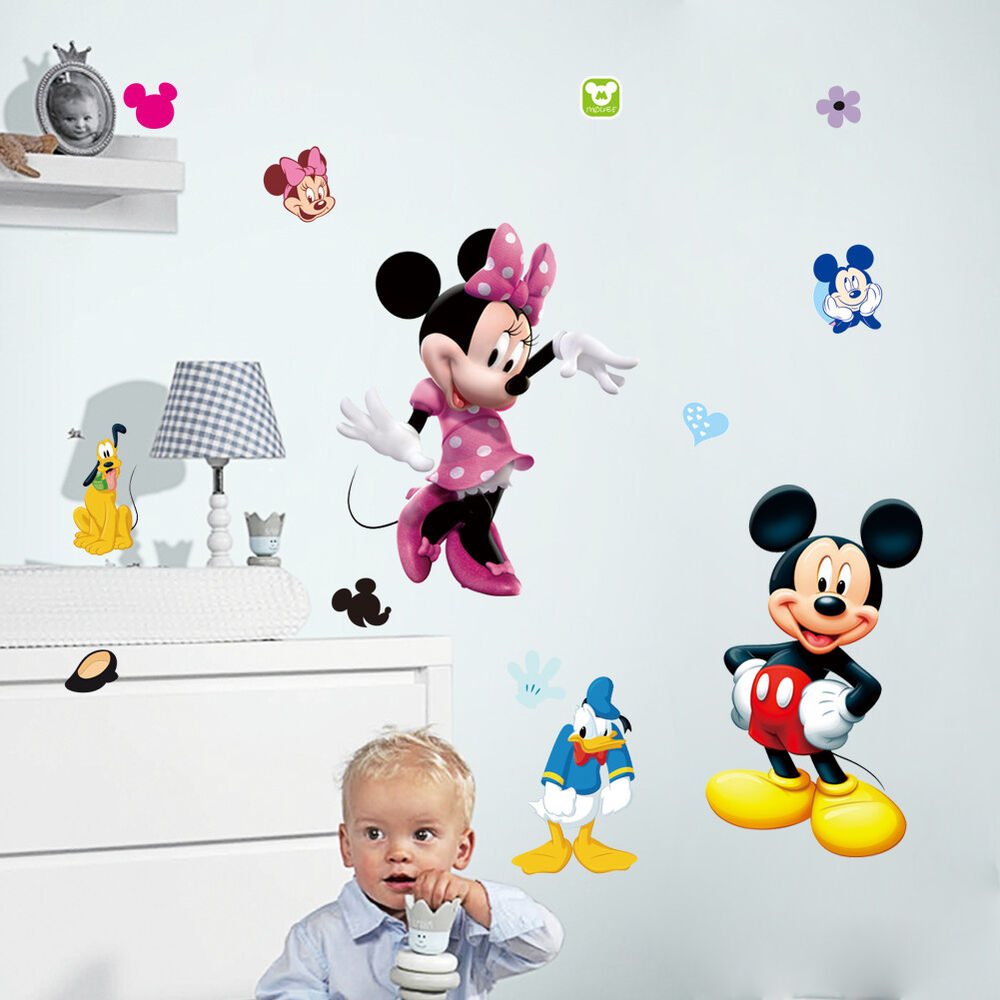 Wall Stickers Removable Mickey Mouse Kids Nursery Decal Picture Art Bedroom