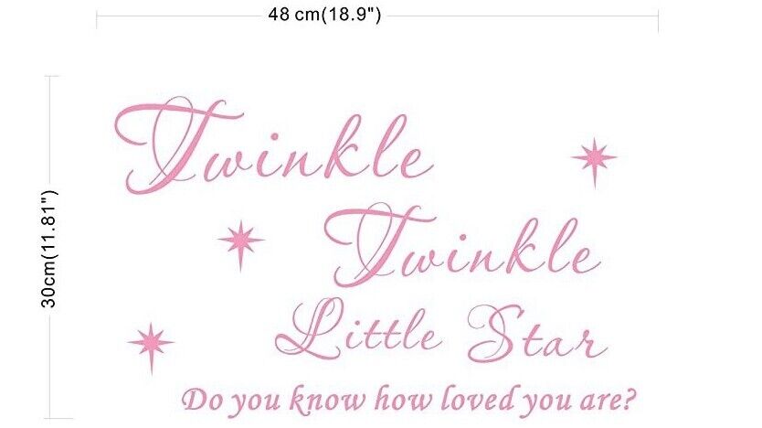 Wall Stickers Removable Pink twinkle little star Living Girl Room Bedroom Decal