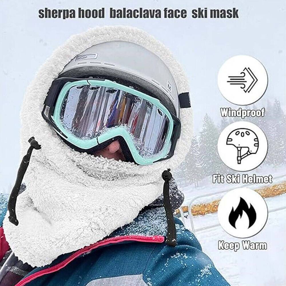 Ultra Soft Sherpa Hood Winter Ski Mask Balaclava Windproof All-in-One Face Hat