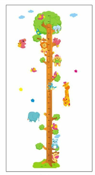 Wall Stickers Removable Giraffe Koala Tree Height Kids Decal Growth Chart