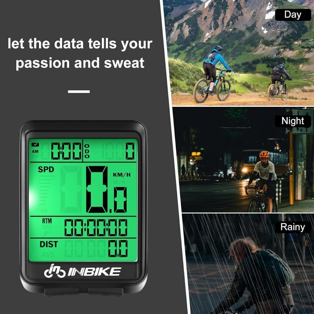 Wireless Cycling Bike Bicycle LCD Cycle Speedometer Computer Odometer Waterproof