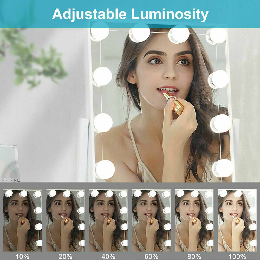 Make Up Mirror Lights 10-14 LED Bulbs Vanity Light Dimmable Ball Lamp Hollywood