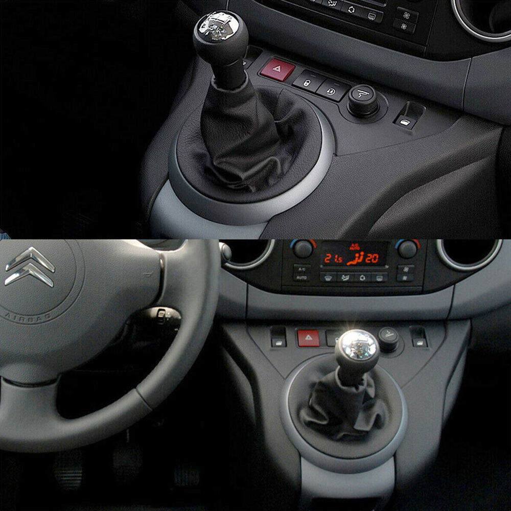 For Peugeot Citroen Berlingo 5 Speed Car Shift Knob Gear Stick & Gaiter Cover