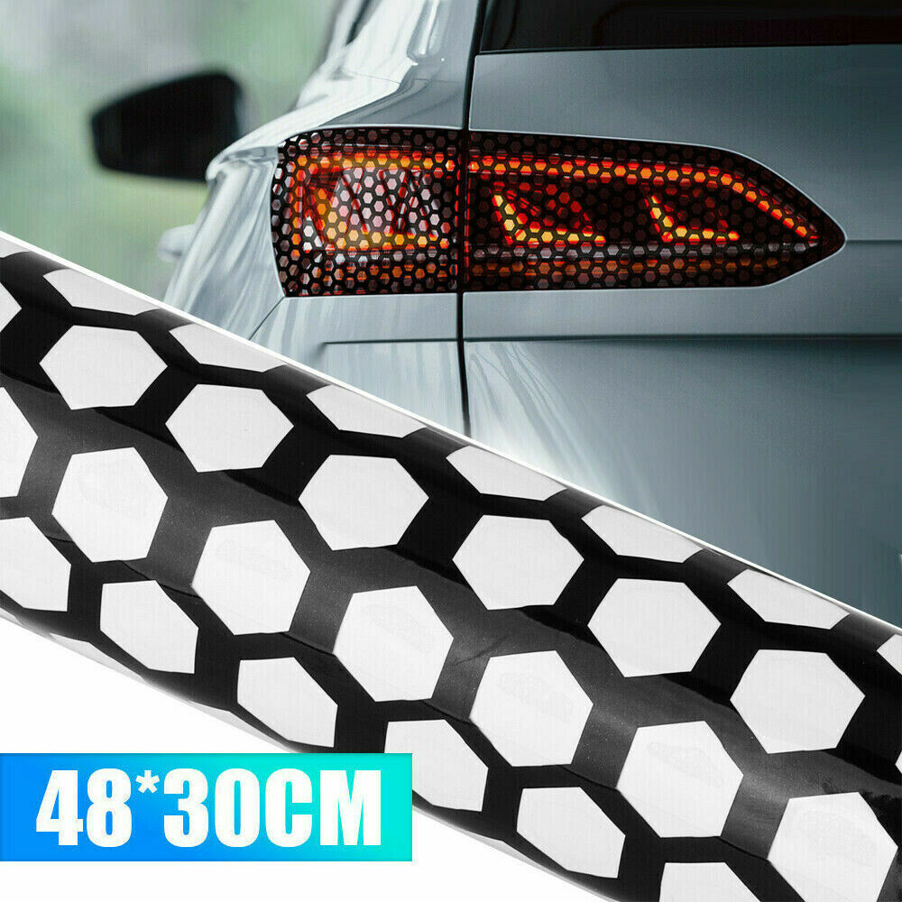 48x30cm Car Accessories Rear Tail Light Honeycomb Sticker Taillight Lamp Cover