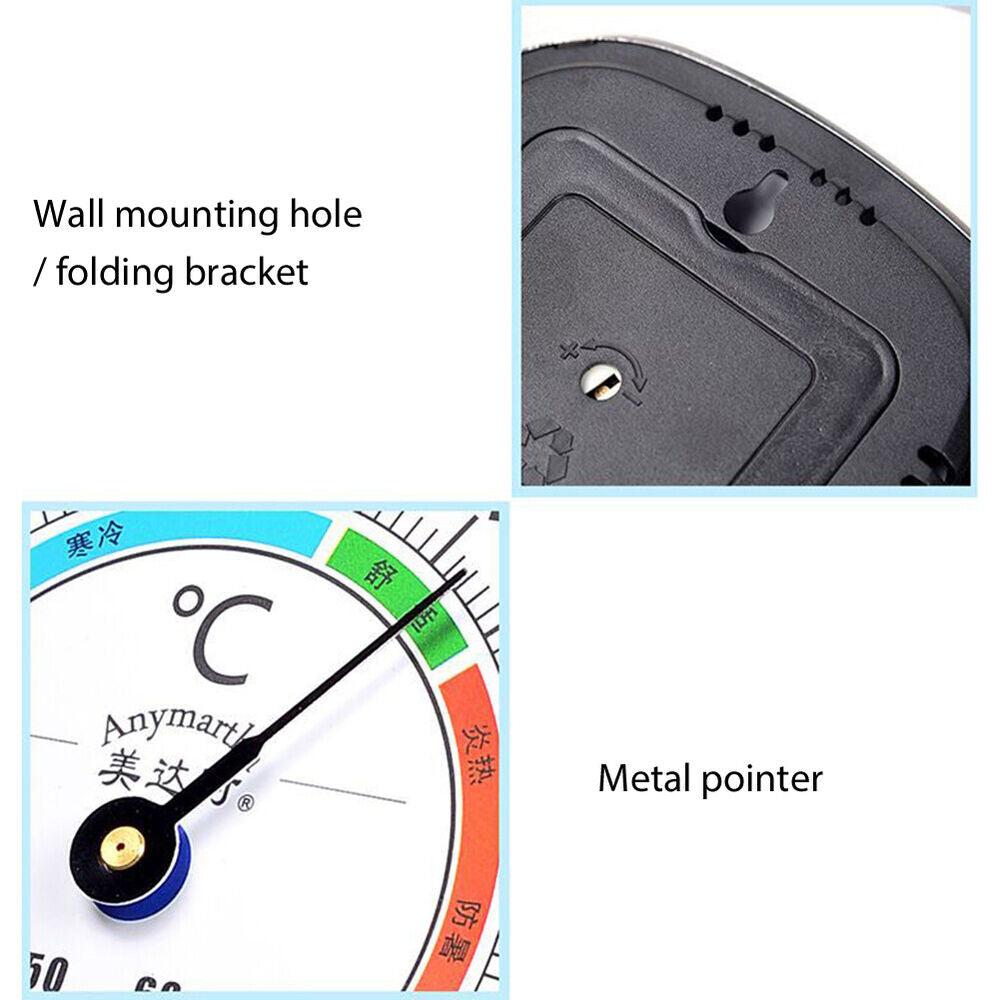 Wall Mounted Temperature Humidity Gauge Indoor Outdoor Thermometer Hygrometer