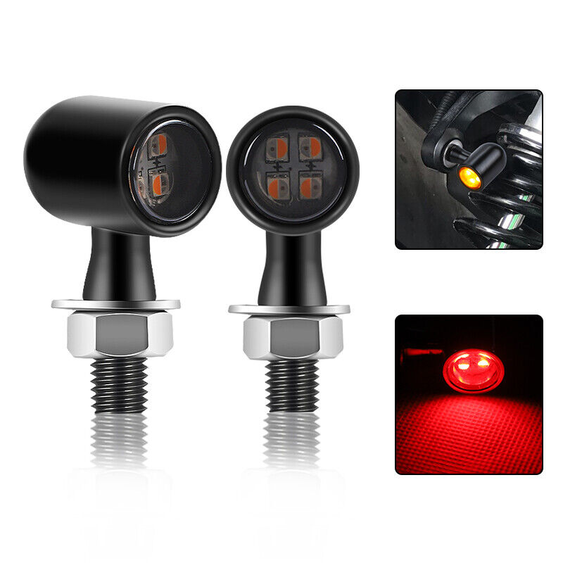 2X LED Motorcycle Indicator Mini Turn Signal Blinker Brake Light Universal Lamp