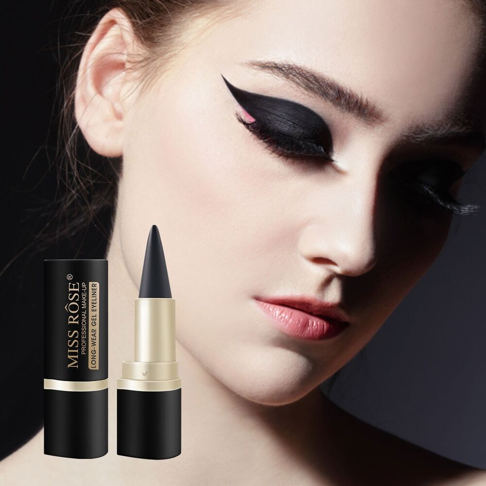 Women's Long Wear Black Gel Eyeliner Pencil Waterproof Anti-Smudge Eyeliner Pen