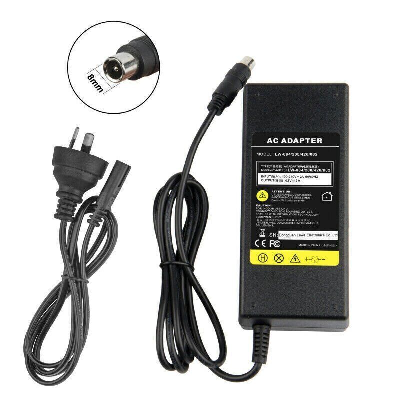 42V 2A Charger Power Adapter for 36V Electric Bike E-bike Scooter Li-ion Battery