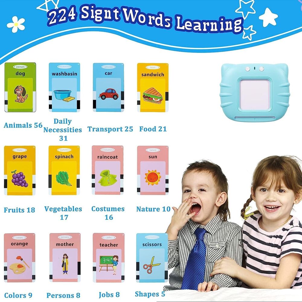 Talking Flash Cards For Toddlers Preschool Words Learning Cards Toy For Kids