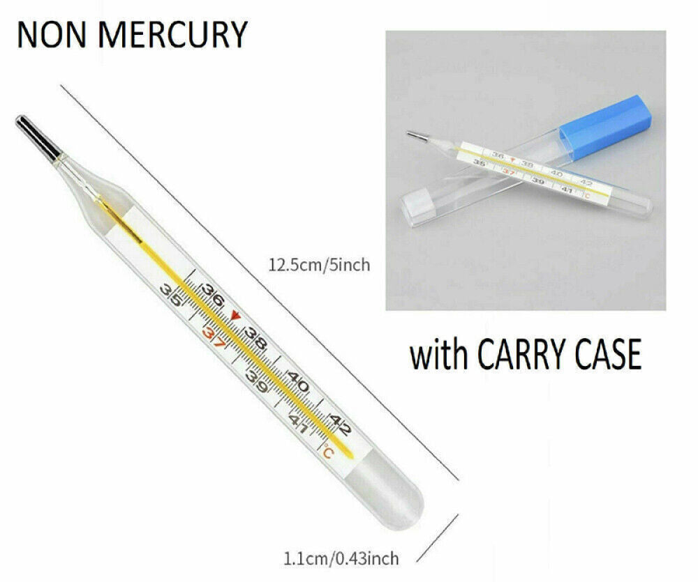 3x Adult Kids Thermometer Scale Traditional Glass Clinical Accuracy Mercury Free