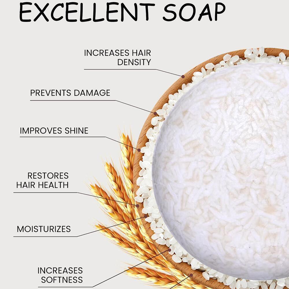 Rice Shampoo Soap Bar Moisturizing Anti-Hair Loss Fast Hair Regrowt h 2024