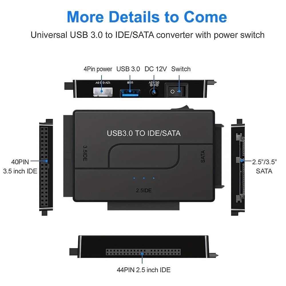 USB 3.0 To SATA 3.5 2.5 Hard Drive Adapter Cable For Samsung Seagate WD HDD SFD