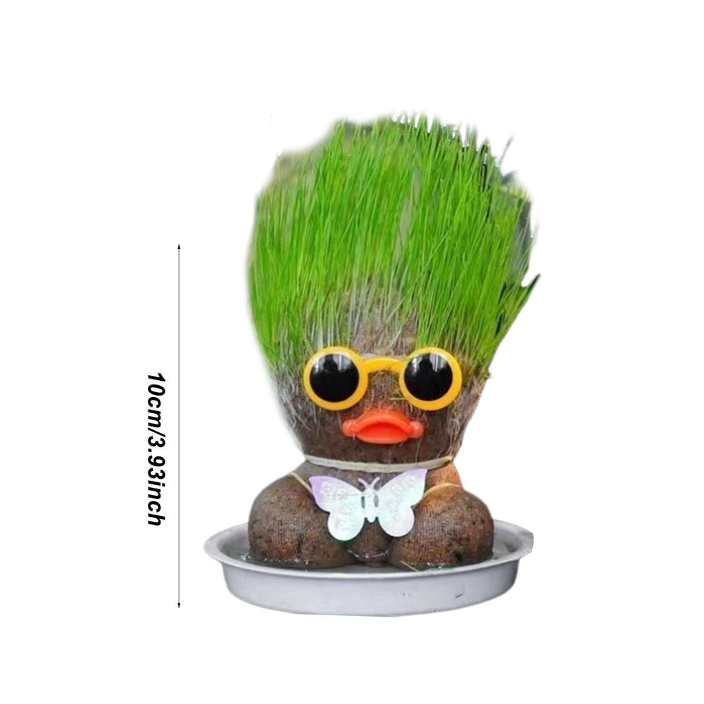 Room Decor Mini Grass Head Doll Small Potted Plant Watering Green Plants Beautif