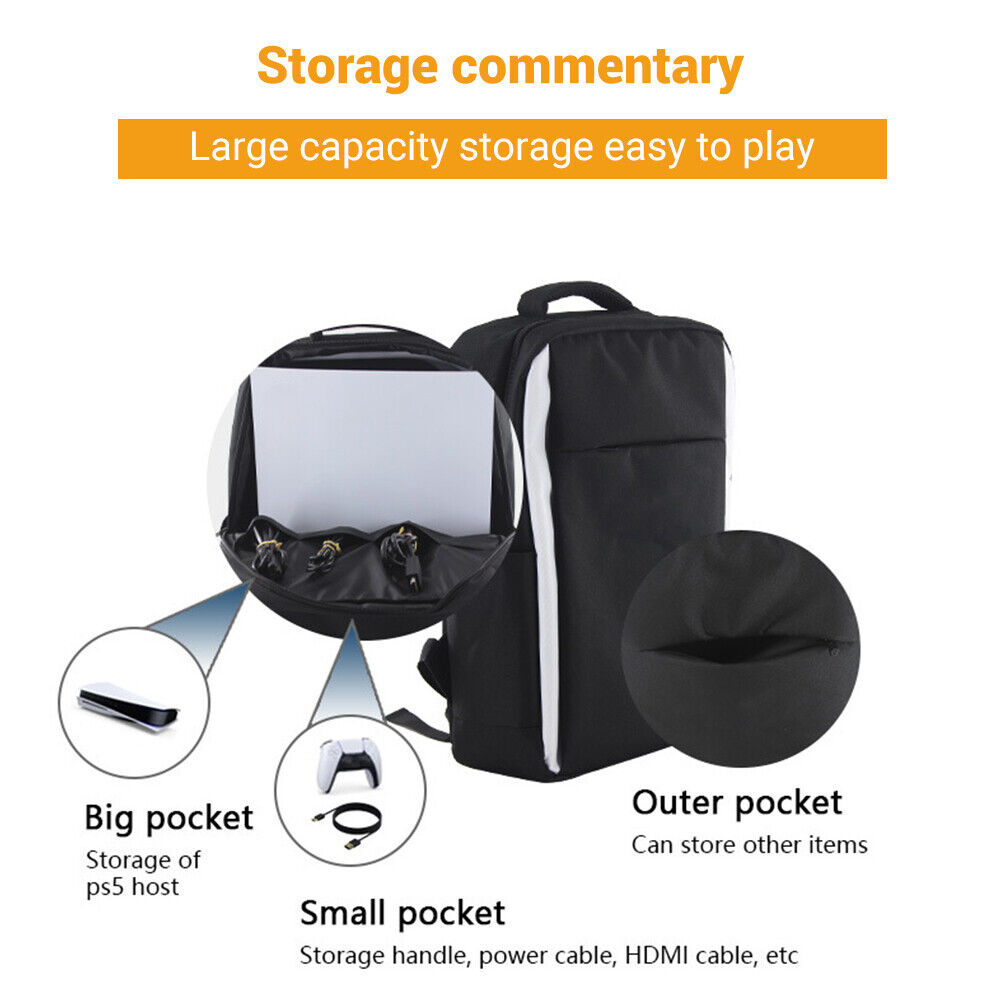 For PS5 Carry Bag Carrying Large Storage Case Console Travel Shoulder Backpack