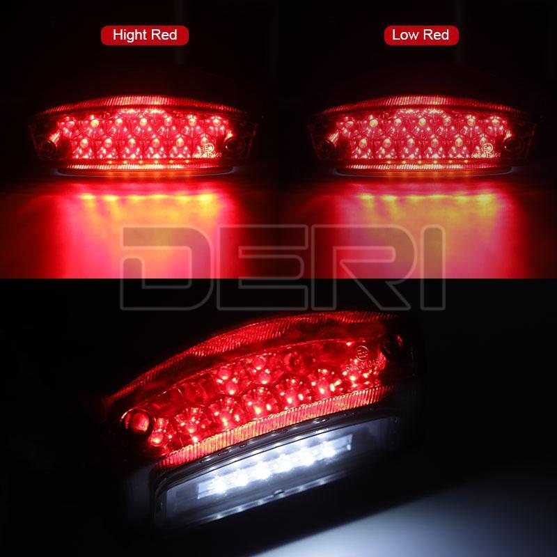 Universal Motorcycle Tail Brake Light Number License Rear Stop Running Lamp 12V