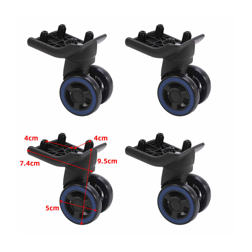 4pcs/set No Noise 360 Degree Luggage Wheel Replacement for Travel Case Trolley