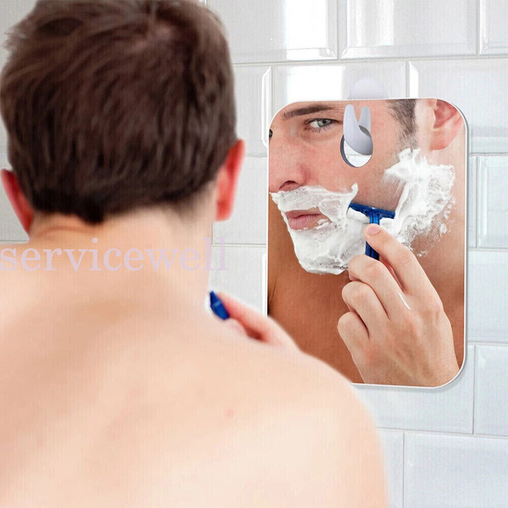 Shave Mirror Bathroom Shower Fogless Shaving PC Lens Anti-Fog Mirror + Free Hook