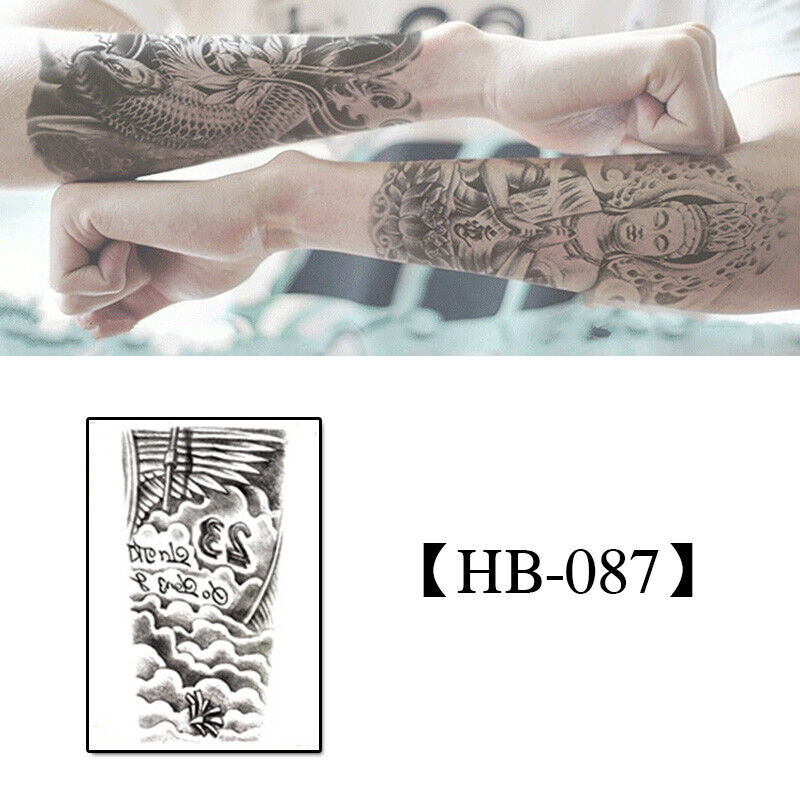 2Pcs Temporary Tattoo Sticker Waterproof Large Fake Tattoos Removable Body Art B