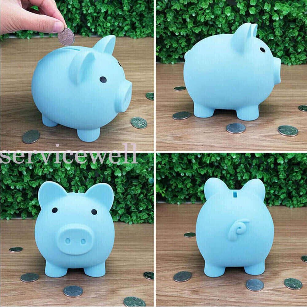 Toy Kids Gift Coin Money Save Openable Box Pig Cash Tin Piggy Bank Plastic Cute