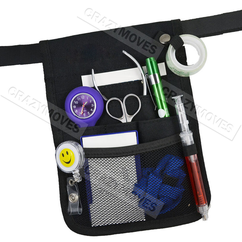 Nurse Pouch Extra Pocket Quick Pick Vet Agecare Waterproof Bag w/ Belt Strap