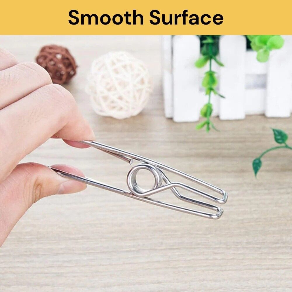 NEW Stainless Steel Clothes Pegs Hanging Clips Pins Laundry Windproof Clamp Tool