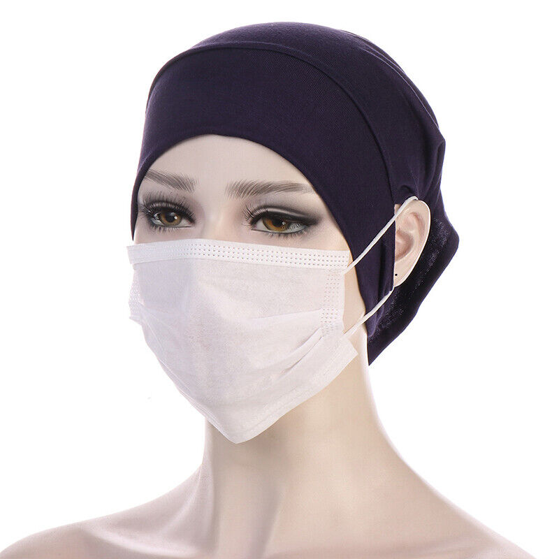 Women Muslim Stretch Turban Hat Chemo Cap Hair Loss Head Scarf Wrap Hijab Cap .