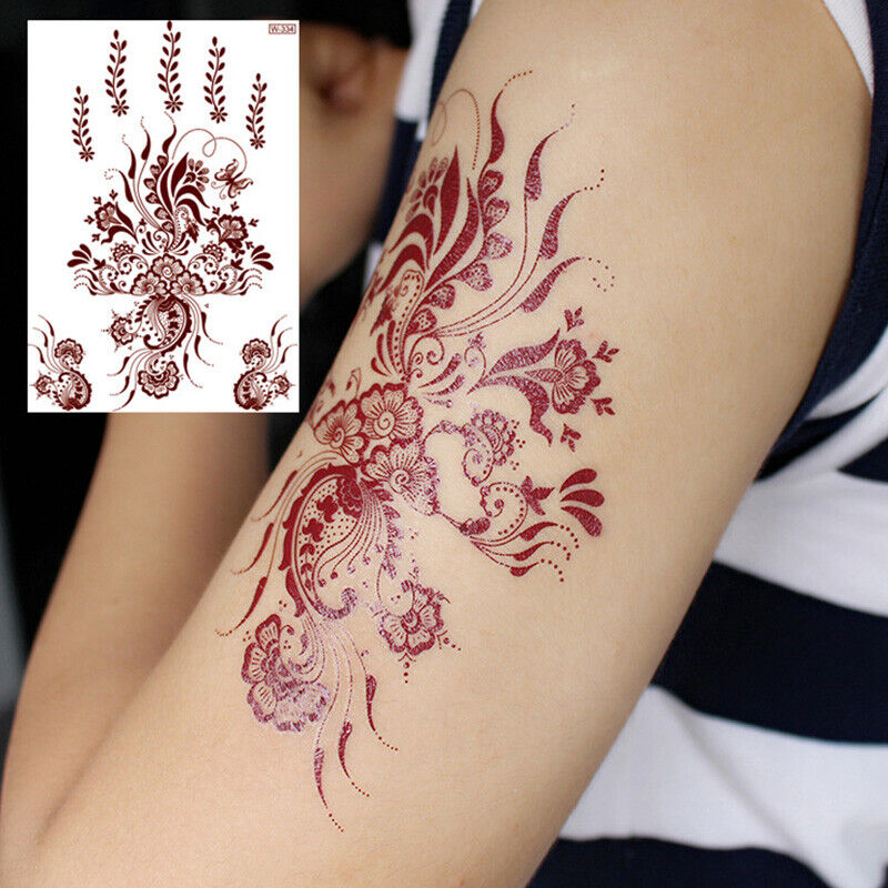 Temporary Tattoos Sticker Red Classic Henna Tattoo Tattoo Sticker Body Art 1pc