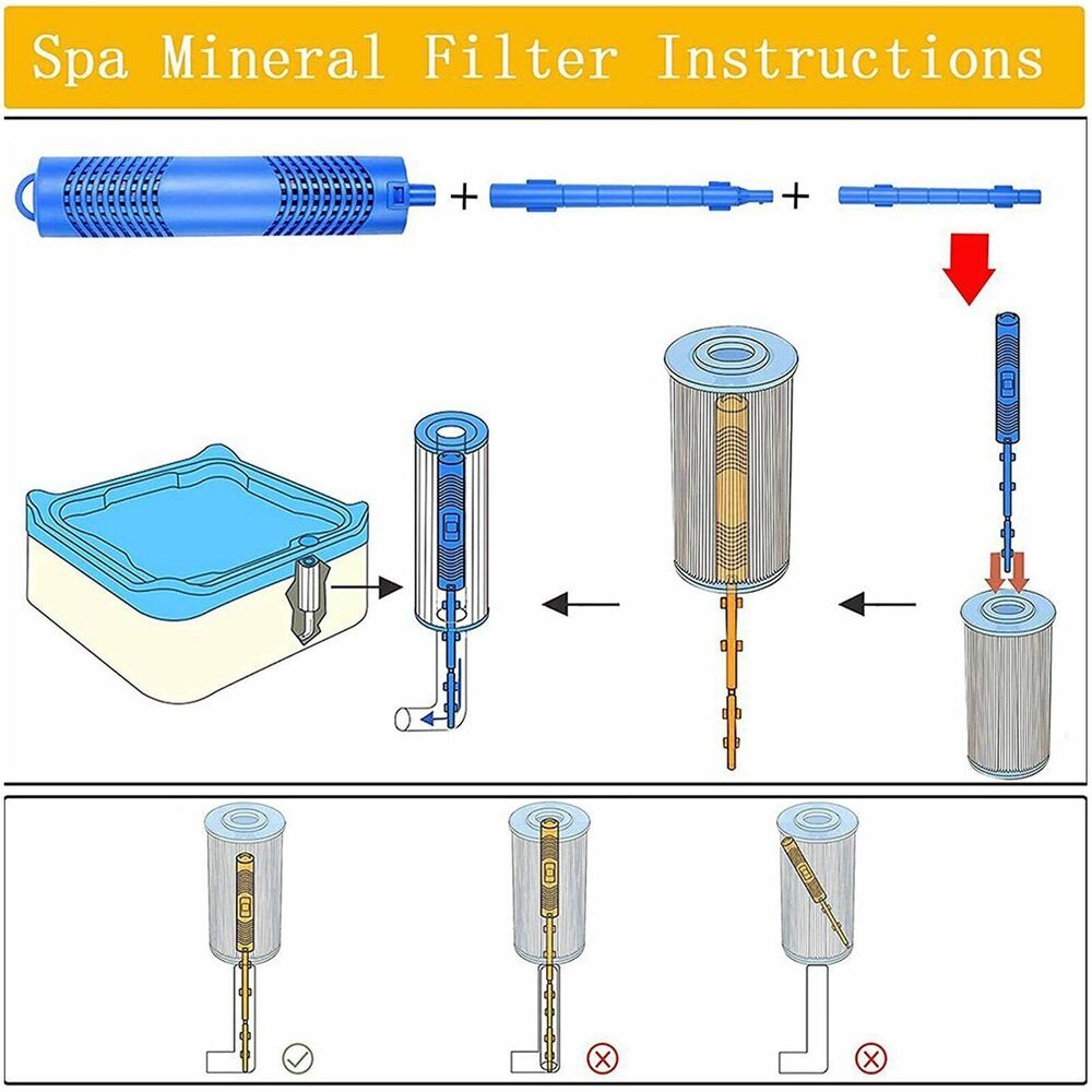 Swimming Zodiac Nature 2 Spa Cartridge Stick Mineral Cleaning Tub Purifi