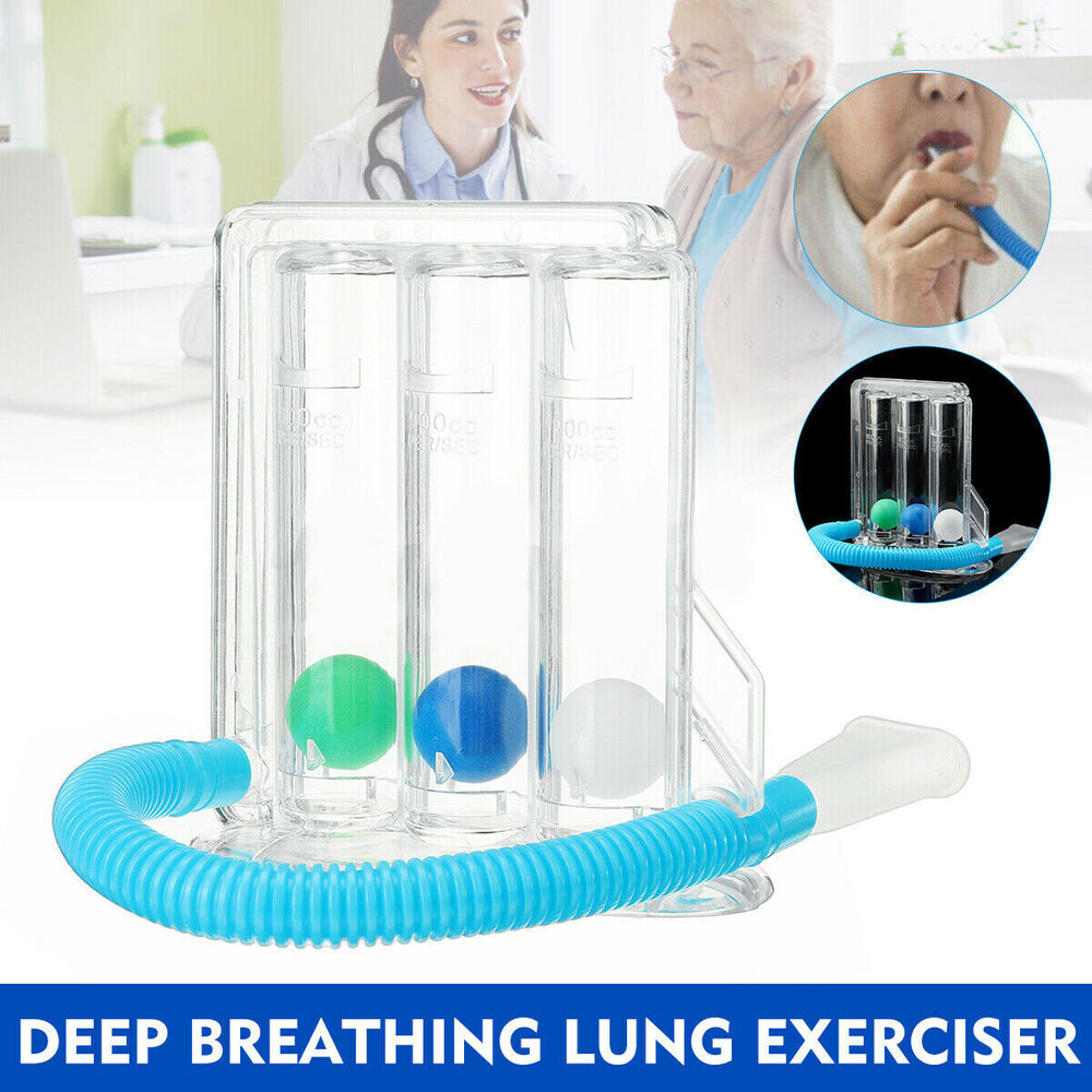 3 Ball Spirometer Respiratory Therapy Deep Breath Breathing Lung Exerciser New