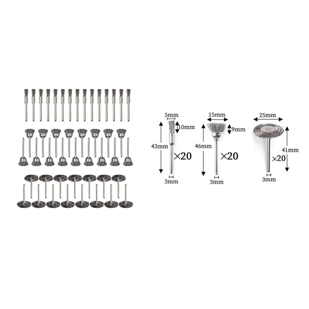 40xStainless Steel Wire Brush for Dremel Tool Rotary Drill Grinder Removal Wheel