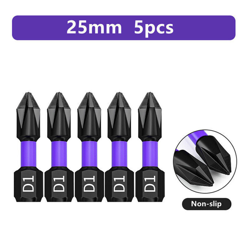 High Hardness Anti-shock Strong Magnetic Non-slip Bits Drill Screwdriver 5pcs