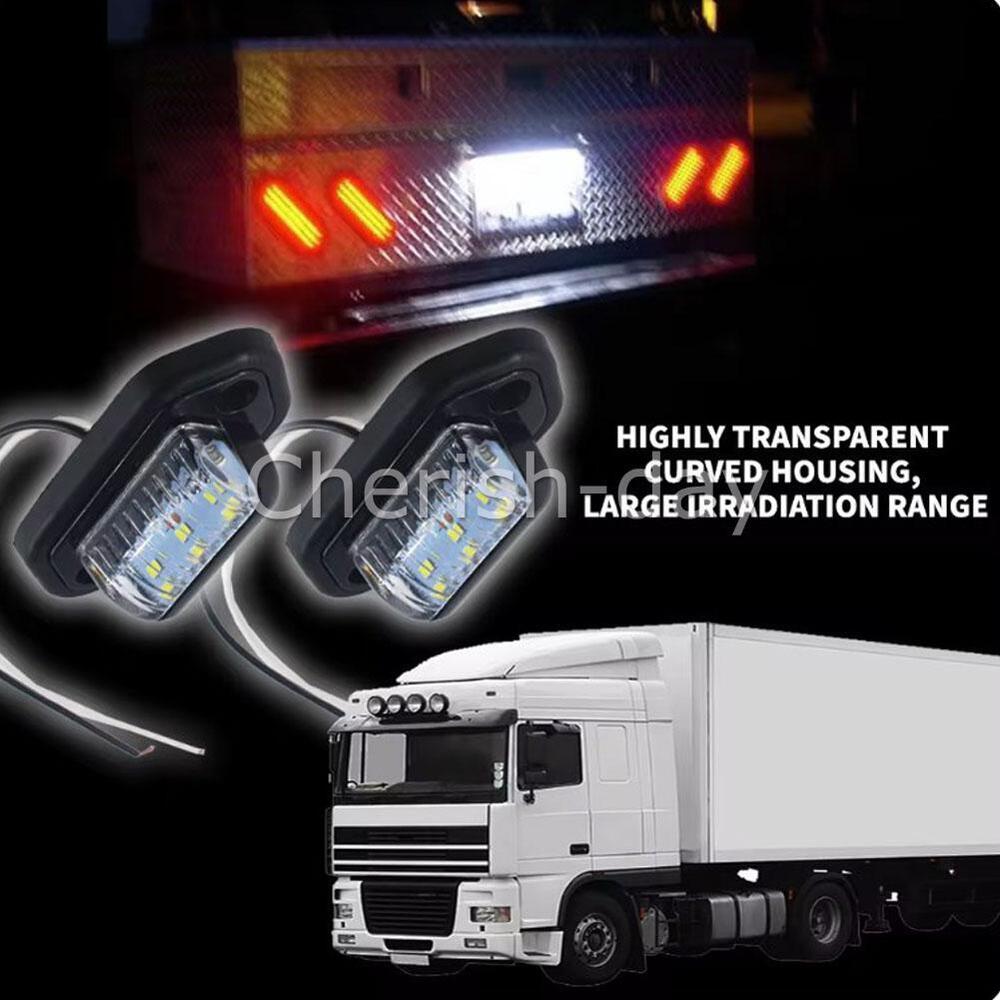 10X 6-LED License Number Plate Light Side Lamps Truck SUV Trailer Lorry 12V 24V