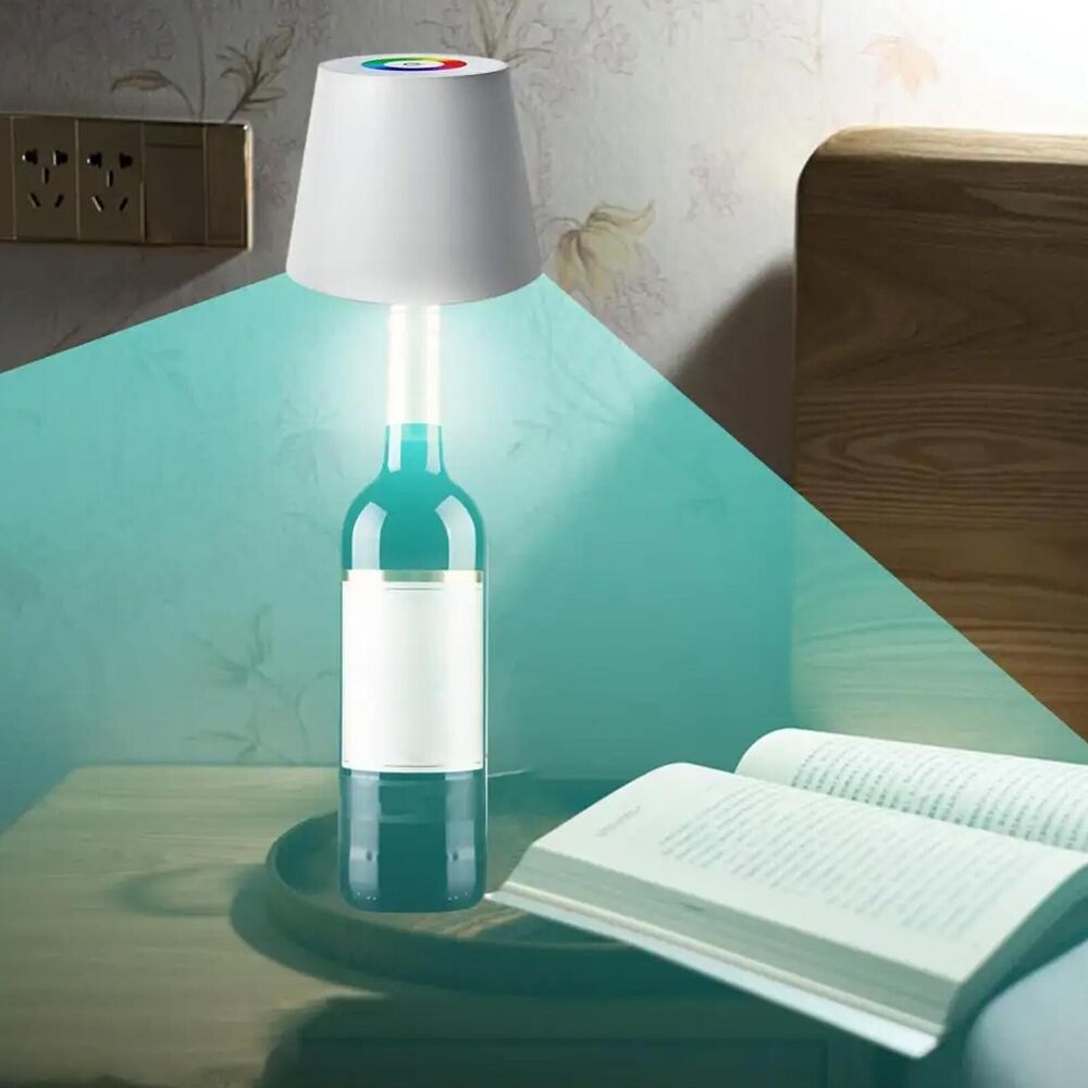 2pcs Wireless Bottle Lamp, Touch 3 Color Dimming LED Wine Bottle Lamp for Party Bars